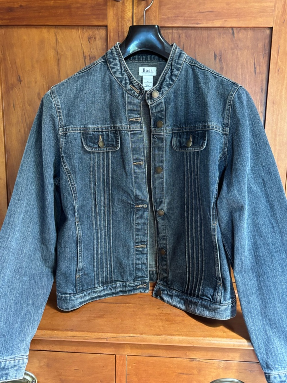 Bass Blue Collarless Denim Jacket